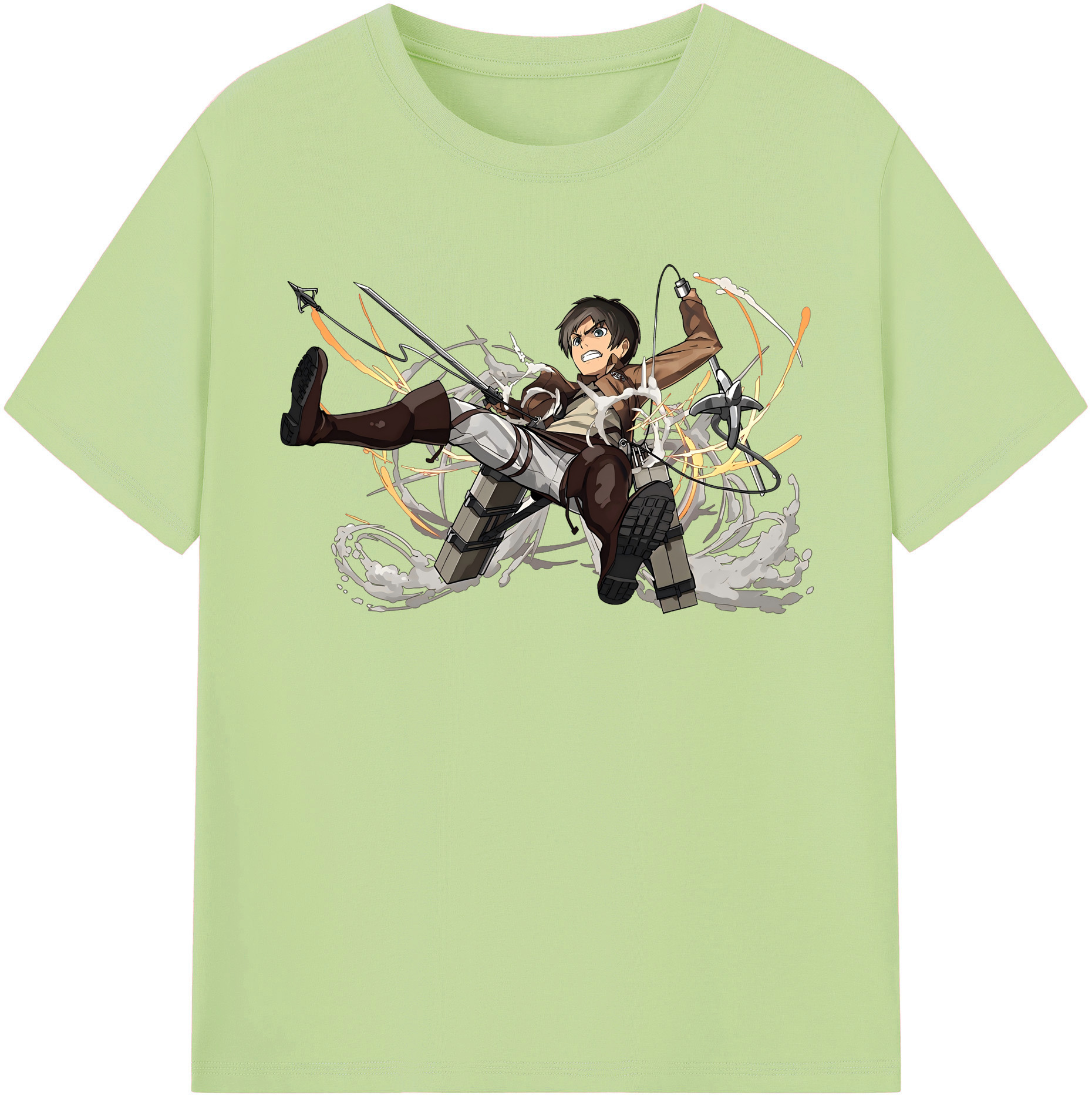 （画像用） 進撃の巨人 エレン･イェーガー Attack on Titan Eren Jäger 綿100％半袖Tシャツ（フロントプリント）